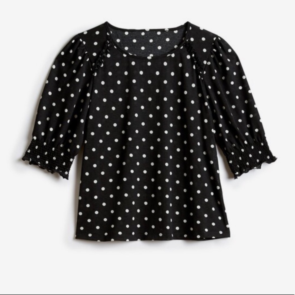 Polka Dot Smocked Tee
